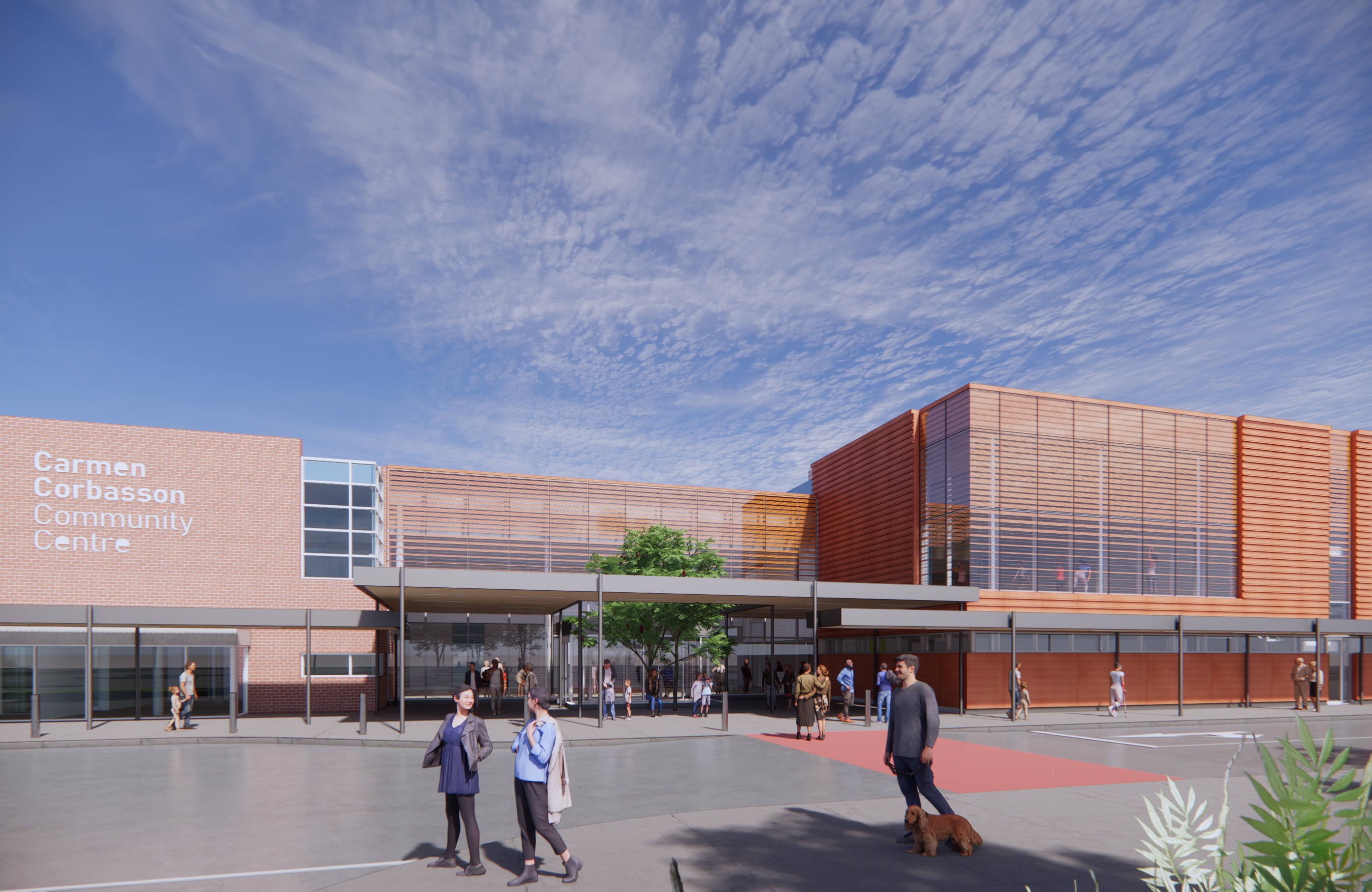 rendering of renovated building